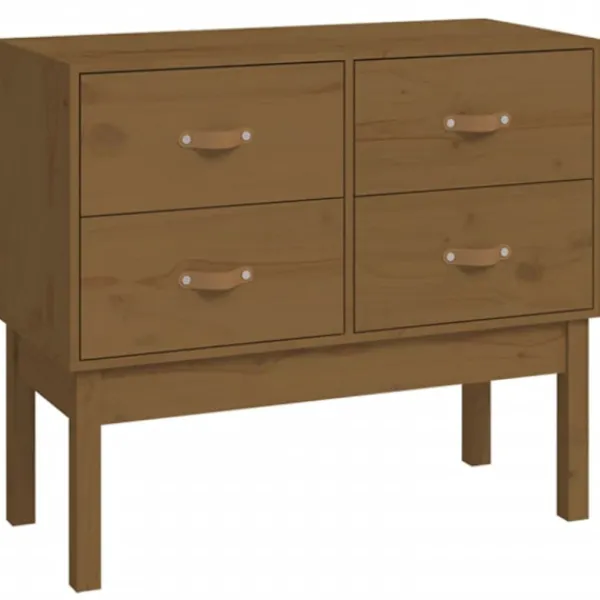 vidaXL Byråer>Konsolbord honungsbrun 90x40x78 cm massiv furu