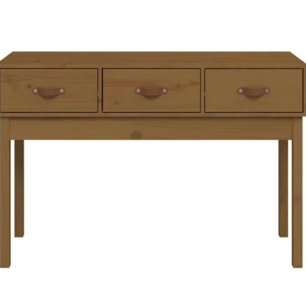 vidaXL Småbord>Konsolbord honungsbrun 114x40x75 cm massiv furu