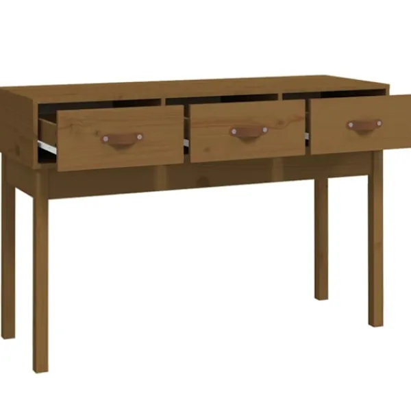 vidaXL Småbord>Konsolbord honungsbrun 114x40x75 cm massiv furu