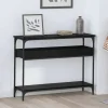 vidaXL Småbord>Konsolbord med hylla Svart ek 100 x 29 x 75 cm Konstruerat trä