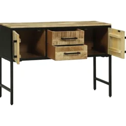 vidaXL Sideboards>Konsolbord med låda Brun 100 x 35 x 70 cm massivt mangoträ