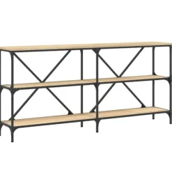 vidaXL Småbord>Konsolbord sonoma-ek 160x30x75 cm konstruerat trä och järn