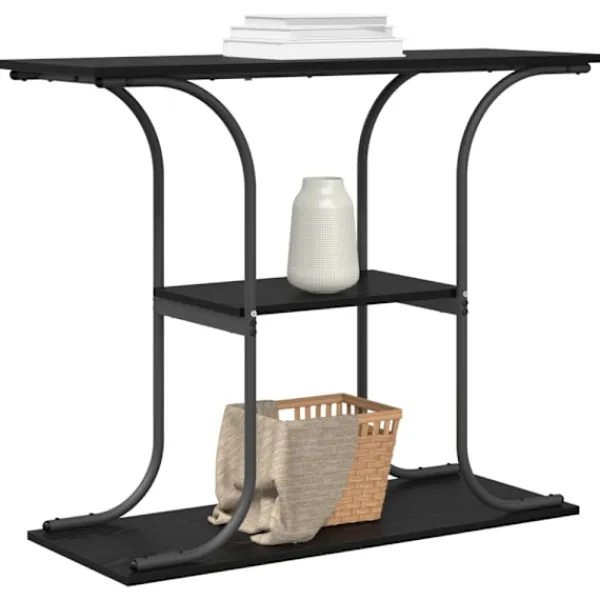 vidaXL Småbord>Konsolbord Svart Ek 101 x 35 x 80,5 cm Konstruerat trä