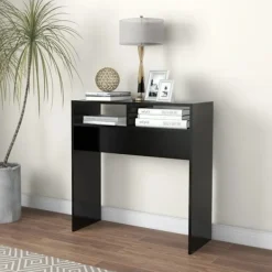 vidaXL Småbord>Konsolbord svart 78x30x80 cm konstruerat trä