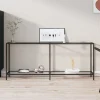 vidaXL Småbord>Konsolbord transparent 180x35x75,5 cm härdat glas
