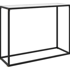vidaXL Småbord>Konsolbord vit 100x35x75 cm härdat glas