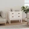 vidaXL Byråer>Konsolbord vit 90x40x78 cm massiv furu