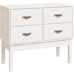 vidaXL Byråer>Konsolbord vit 90x40x78 cm massiv furu