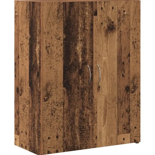 vidaXL Skåp>Kontorsskåp med dörr Svart Ek 70 x 32 x 77.5 cm Konstruerat trä