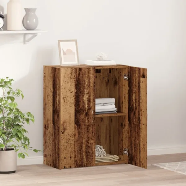 vidaXL Skåp>Kontorsskåp med dörr Svart Ek 70 x 32 x 77.5 cm Konstruerat trä