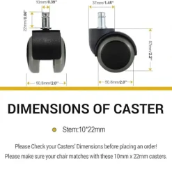 Kontorsmöbler>Kontorsstols Hjul, 5-pack, Passar IKEA Stol (10mm x 22mm) Tunga