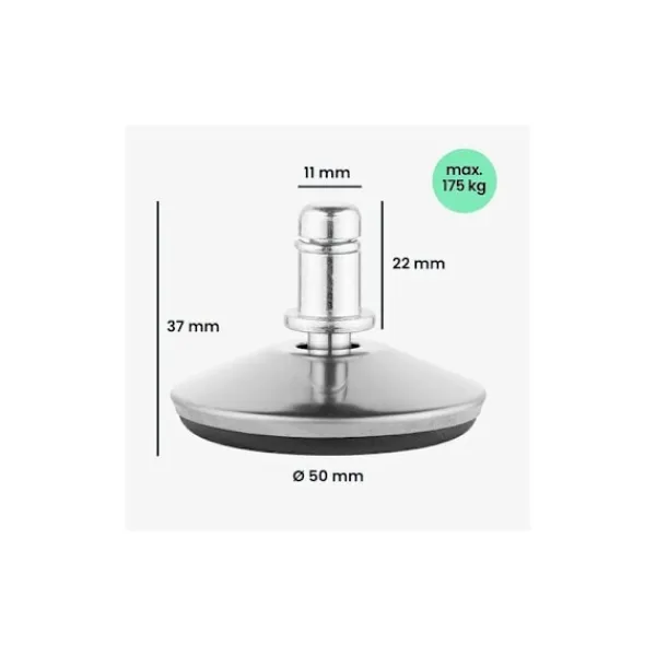 Kontorsmöbler>Kontorsstolsbells - 5-pack 11/22mm ersättningshjul för stolar med hjul - Fast ben med glid för hårda golv