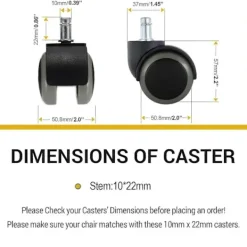 Kontorsmöbler>Kontorsstolshjul, 5-pack, Passar IKEA Stol (10mm x 22mm) Kraftiga