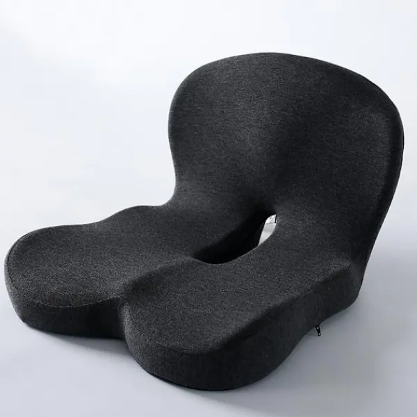 Kontorsmöbler>Kontorsstolskudde i Memory Foam, L-formade integrerade sittdynor, Stolsdyna för skydd av nedre rygg och svanskota, Ländryggsstöd-XS7-