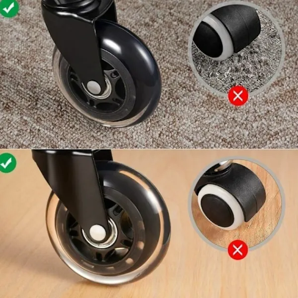 Kontorsmöbler>Kontorsstolsrullar 5 st, 11x22 mm Swivelhjul för Stolar, 360° Tyst Rullning, Slitstark, Repskydd, Kontorsstolsrulle