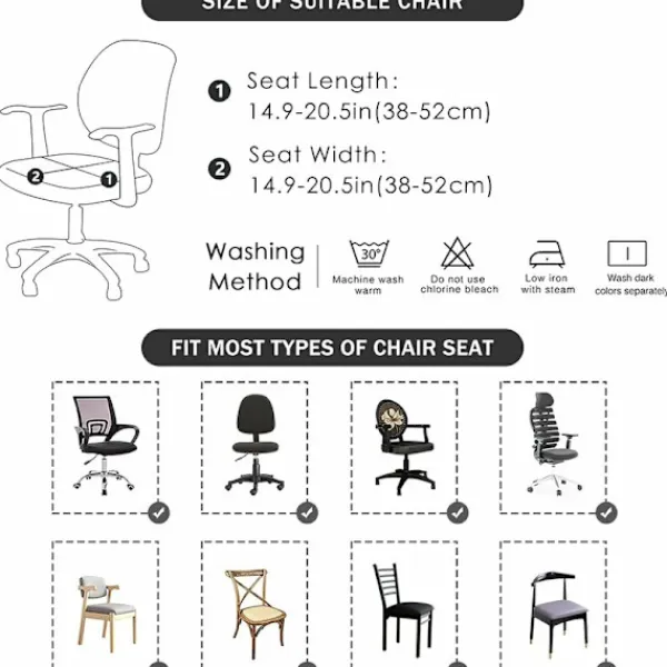 Stolar>Kontorsstolsöverdrag Avtagbara Stolsöverdrag Universell Modern Simplism Stil Rotationsstolsöverdrag för Kontorsstol Rotationsvridbar Stolsarmstöd Chai | Fyndiq