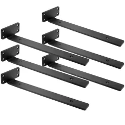 Hyllor>Kraftiga Flytande Hyllkonsoler, (1/5 tum tjock) Dolda Hyllor Hårdvara, Gjutjärn L-Konsoler, Rustik Industriell 30cm