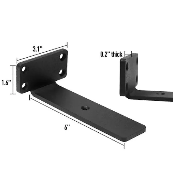 Hyllor>Kraftiga Flytande Hyllkonsoler, (1/5 tum tjock) Dolda Hyllor Hårdvara, Gjutjärn L-Konsoler, Rustik Industriell 30cm