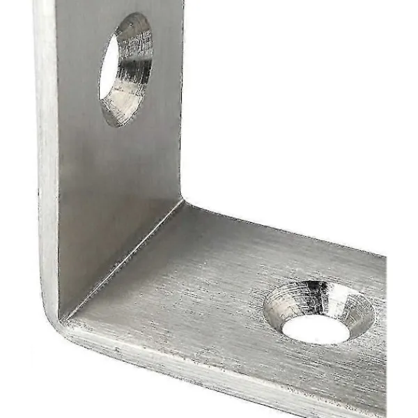Hyllor>Kraftiga L-formade vinkeljärn i rostfritt stål, hyllkonsoler, borstad nickel, 4-pack (250x150x4mm)
