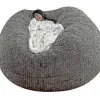 Sittpuffar>Lat soffa Sittpuff Konstgjord päls Sittpuff Bönpåse Soffa (150cm*75cm brun)