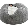 Sittpuffar>Lat soffa Sittpuff Konstgjord päls Sittpuff Bönpåse (135cm*65cm Ljusgrå)