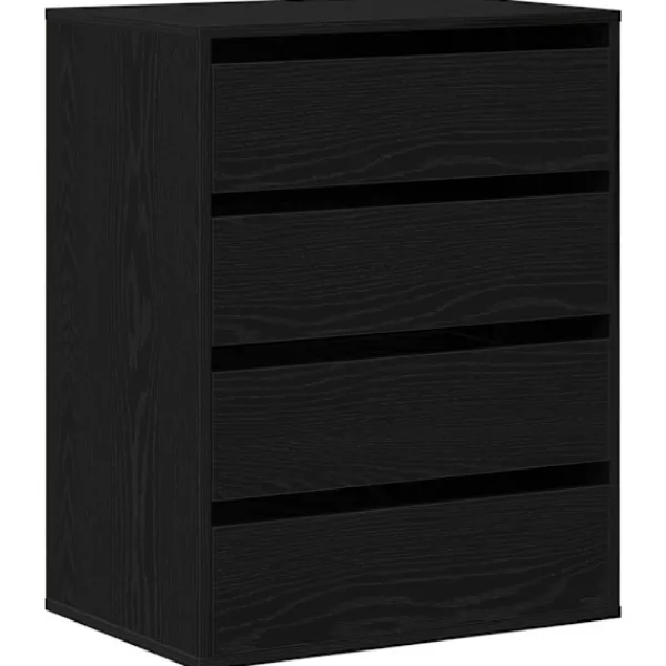 vidaXL Byråer>Lådans skåp med låda Svart 60 x 41 x 76 cm Konstruerat trä