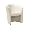 AC-DÉCO Fåtöljer>Läderfåtölj - Krämvit - H 76 x L 67 x P 60 cm
