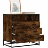 vidaXL Byråer>Lådskåp rökfärgad ek 70x41x70 cm konstruerat trä