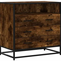vidaXL Byråer>Lådskåp rökfärgad ek 70x41x70 cm konstruerat trä