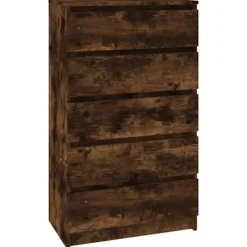 vidaXL Byråer>Lådskåp rökfärgad ek 60x36x103 cm konstruerat trä