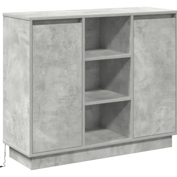 vidaXL Sideboards>LED-sido bord Betonggrå 90 x 32 x 75 cm Konstruerat trä