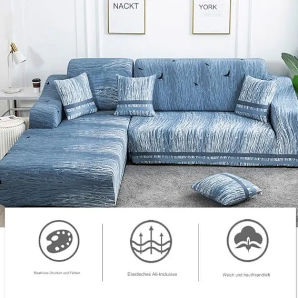 Vett Soffor>L-formad sofföverdrag, elastiskt sofföverdrag, 1 set