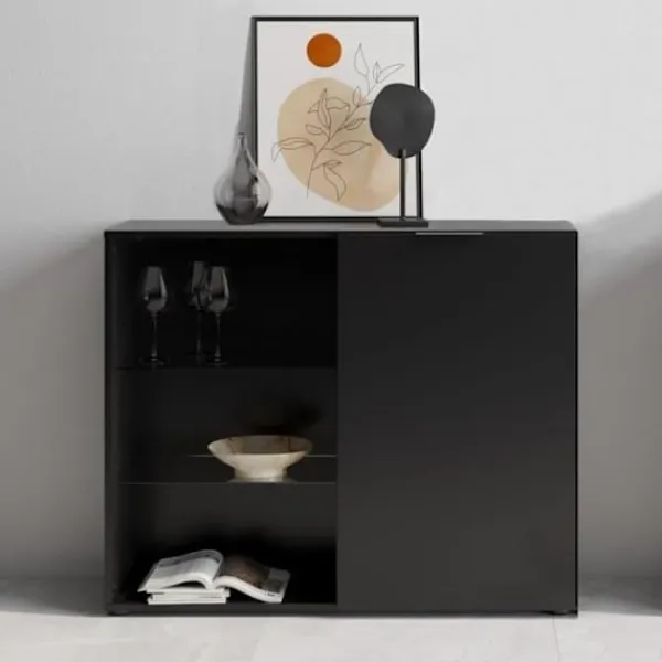 AUCUNE Sideboards>Liten förvaringsenhet - Svart dekor - L99,1 x H81,3 x D31,5 cm - Tillverkad i Tyskland