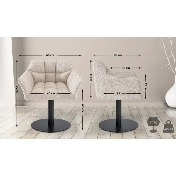 BellaFurn Fåtöljer>Loungestol med armstöd - Relax fåtölj - stabil metallbas, bekväm design