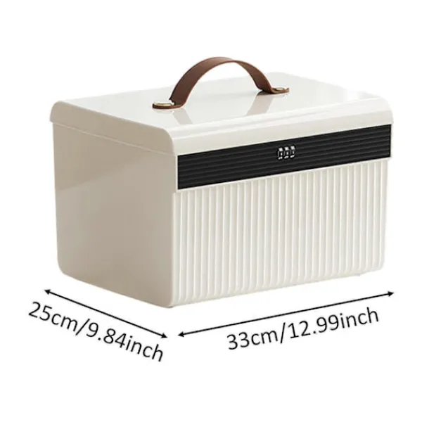 Kontorsmöbler>Låsbar Förvaringslåda Låsbar Behållare Organizer Rymlig Bärbar Låslåda med Lösenordslås för Förvaring av Dokument Sovsal-Perfekt 33cmx25cmx23cm