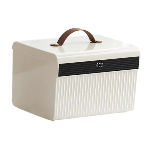 Kontorsmöbler>Låsbar Förvaringslåda Låsbar Behållare Organizer Rymlig Bärbar Låslåda med Lösenordslås för Förvaring av Dokument Sovsal-Perfekt 33cmx25cmx23cm