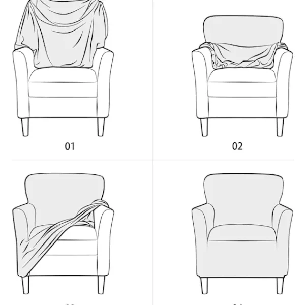 Soffor>Lyxiga Bankettstolsöverdrag: 1 stycke supersoft överdrag för enkelsoffa