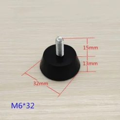 Stolar>M6 gängade justeringsfötter, 4 st möbelfötter i gummi, halkfria justerbara fötter för möbler, diameter