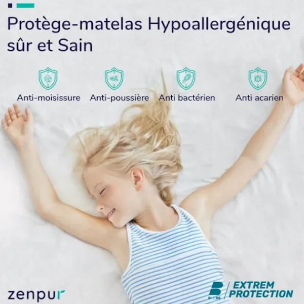 ZENPUR Sängar>Madrassskydd - - SafeDreamz - 100 % vattentät - Anti-kvalster & antibakteriell - 160x200 cm