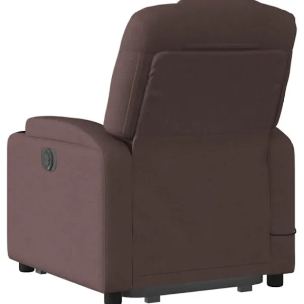vidaXL Fåtöljer>Massagefåtölj med uppresningshjälp mörkbrun tyg