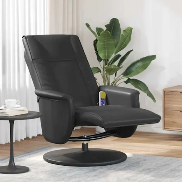 vidaXL Fåtöljer>Massagefåtölj Svart 71 x 90 x 105 cm Konstläder