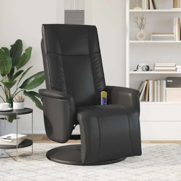 vidaXL Fåtöljer>Massagefåtölj Svart 71 x 90 x 105 cm Konstläder