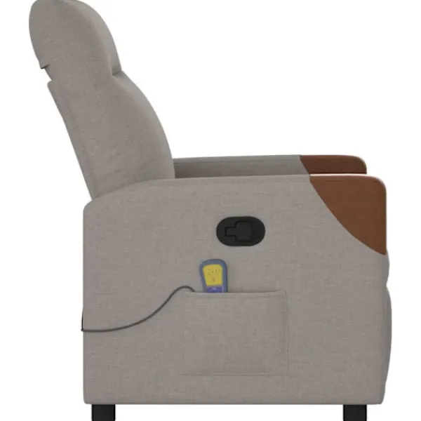 vidaXL Fåtöljer>Massagefåtölj taupe tyg