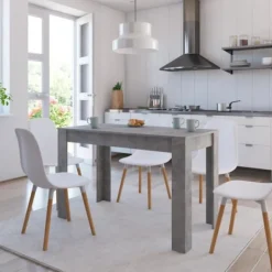 vidaXL Matgrupper>Matbord betonggrå 120x60x76 cm konstruerat trä