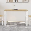 vidaXL Matbord>Matbord Corona vit 112x60x75 cm massiv furu