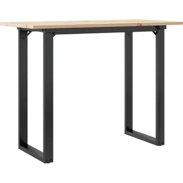 vidaXL Matgrupper>Matbord O-ram 100x50x75 cm massiv furu och stål
