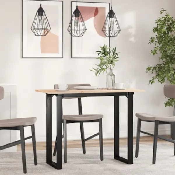 vidaXL Matgrupper>Matbord O-ram 100x50x75 cm massiv furu och stål