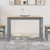 vidaXL Matgrupper>Matbord Panama grå 117x60x75 cm massiv furu