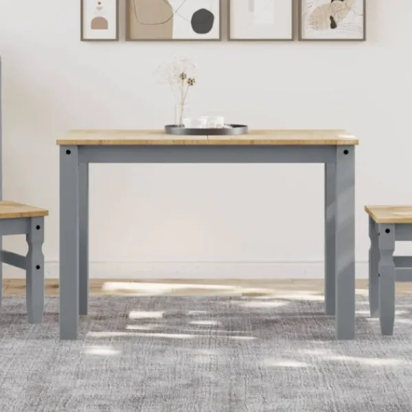 vidaXL Matgrupper>Matbord Panama grå 117x60x75 cm massiv furu
