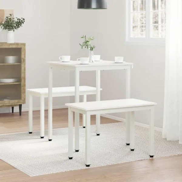 vidaXL Matgrupper>Matbord Vit 60 x 60 x 75 cm Massiv furu